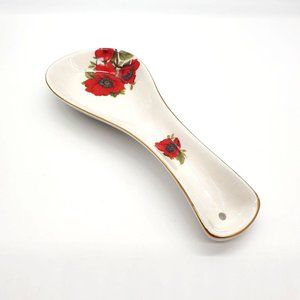 Poppy Pettertree Gracie China Spoon Rest Collection Red Floral Stove Cooking